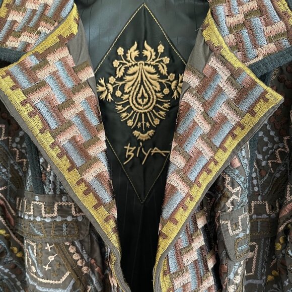 JOHNNY WAS Biya Metallic Embroidered Studded Lined Jacket: NWOT! XS (Runs Large) - Picture 4 of 8